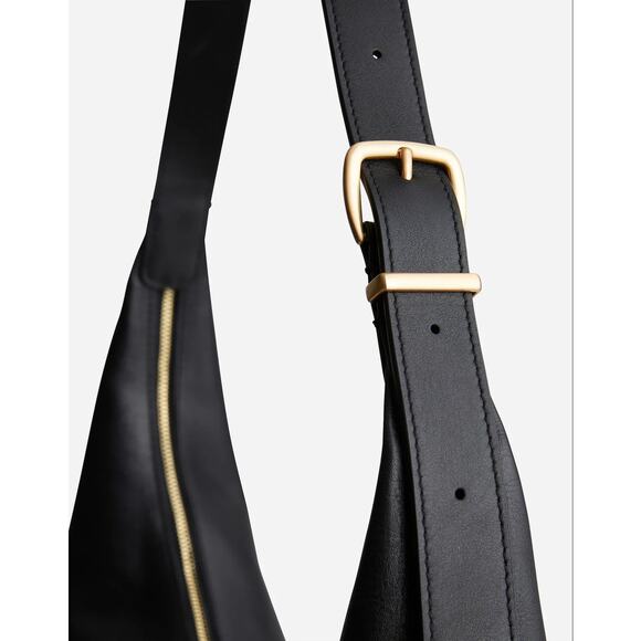 Madewell The Essential Curve Shoulder Bag Leather True Black One Size NWOT - Picture 4 of 13